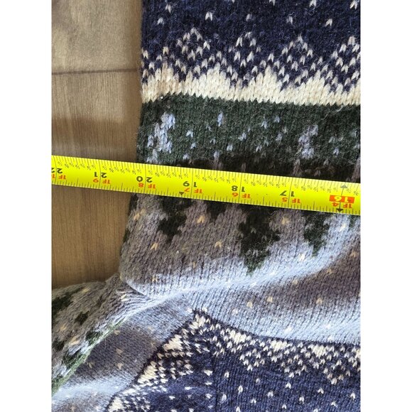 Vintage 90s Winter Theme Zip-Up Cardigan Sweater M - Picture 9 of 9